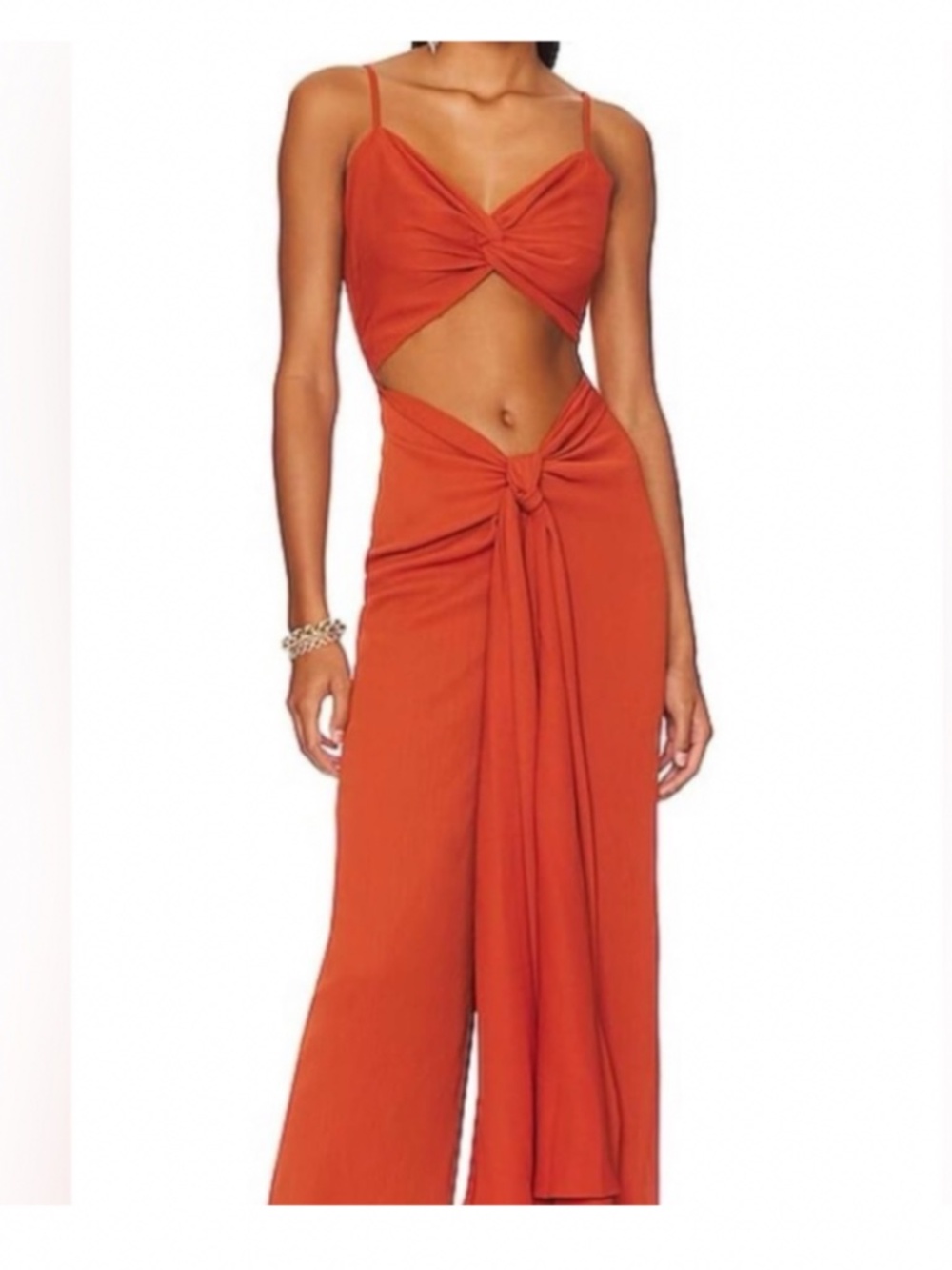 Andrea iyamah jumpsuit Aminata brass rust size XS